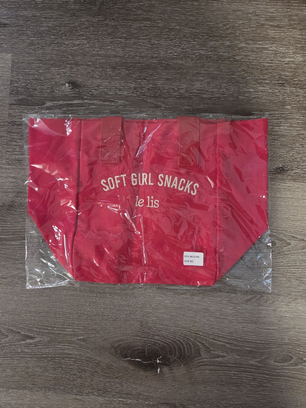 Le Lis Red 'Soft Girl Snacks' Canvas Tote